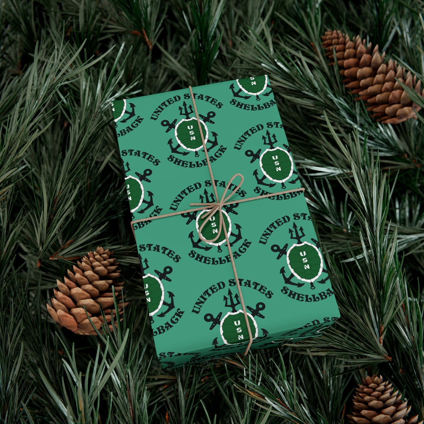 United States Navy Shellback Ancient Order of the Deep Naval Line-crossing Ceremony Seafoam Green Gift Wrap Papers