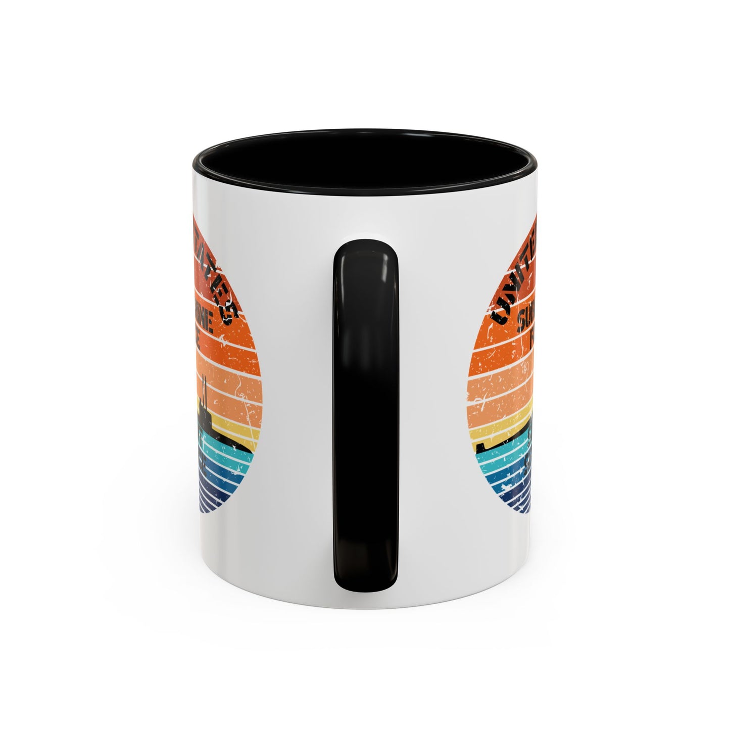 Sunset United States Navy Submarine Force Silent Service Distressed Accent Coffee Mugs