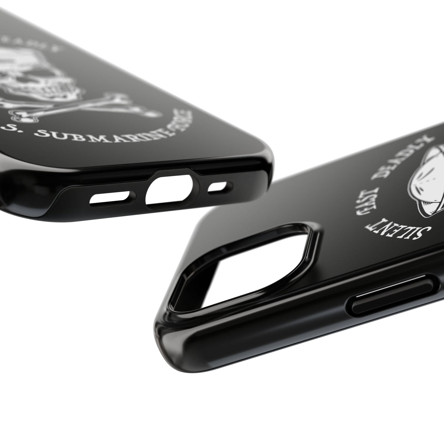 U.S. Submarine Force Skull & Crossbones Sailor with Dolphins Black Tough iPhone Case