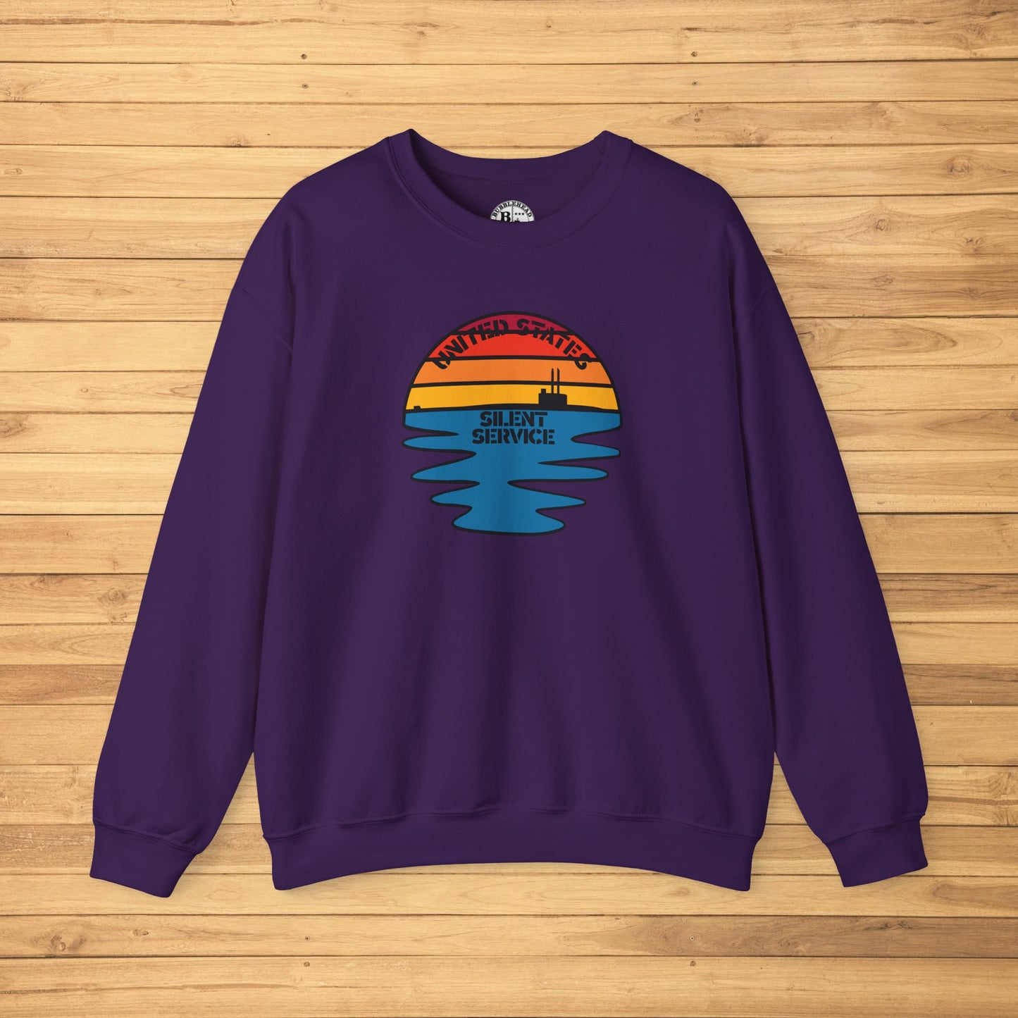 Sunset United States Navy Submarine Force Silent Service Vintage Mk2 Unisex Heavy Blend™ Crewneck Sweatshirt