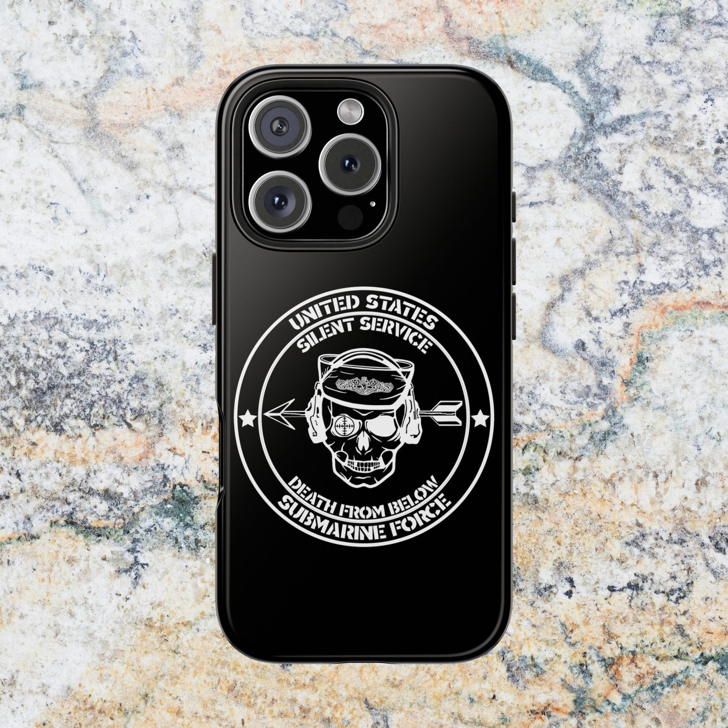 U.S. Submarine Force Silent Service Death From Below Sailor Skull Tough iPhone Case