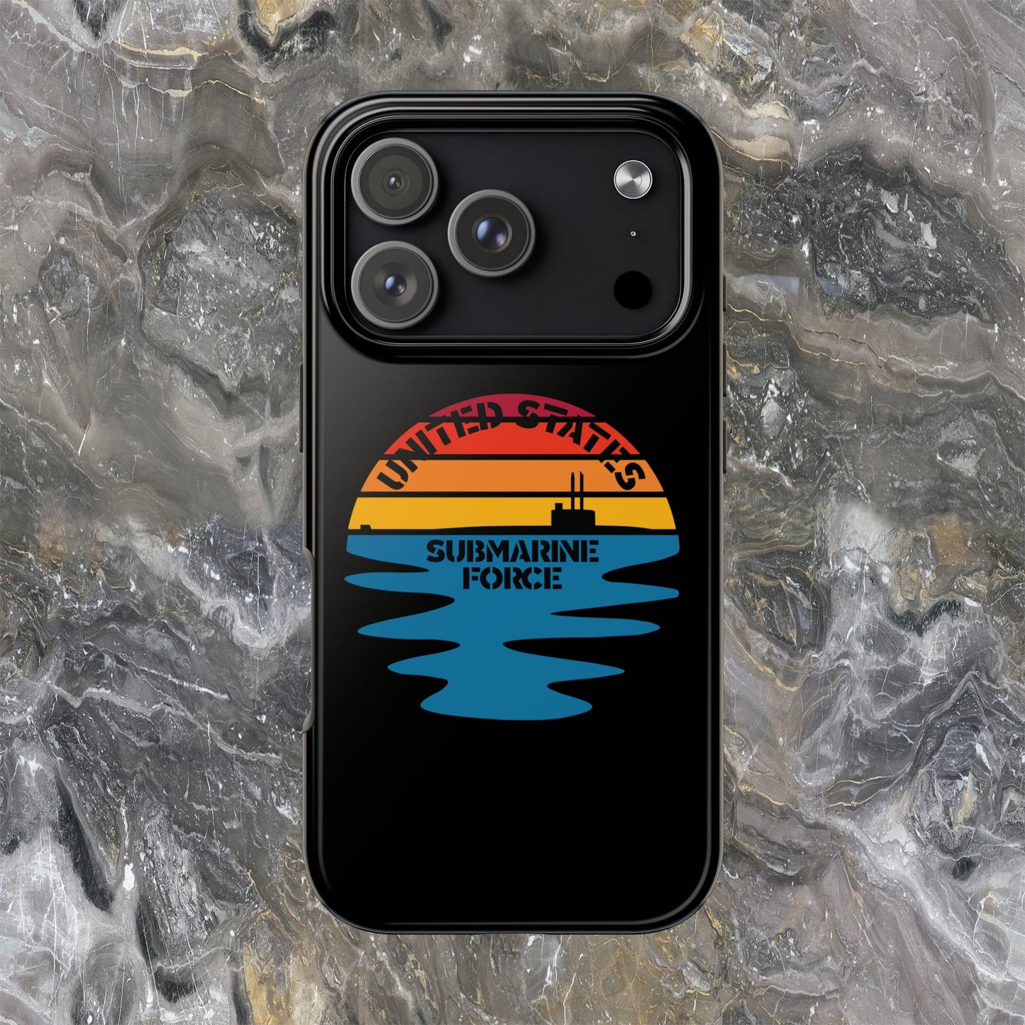 Sunset United States Submarine Force Half Moon Black Tough iPhone Case