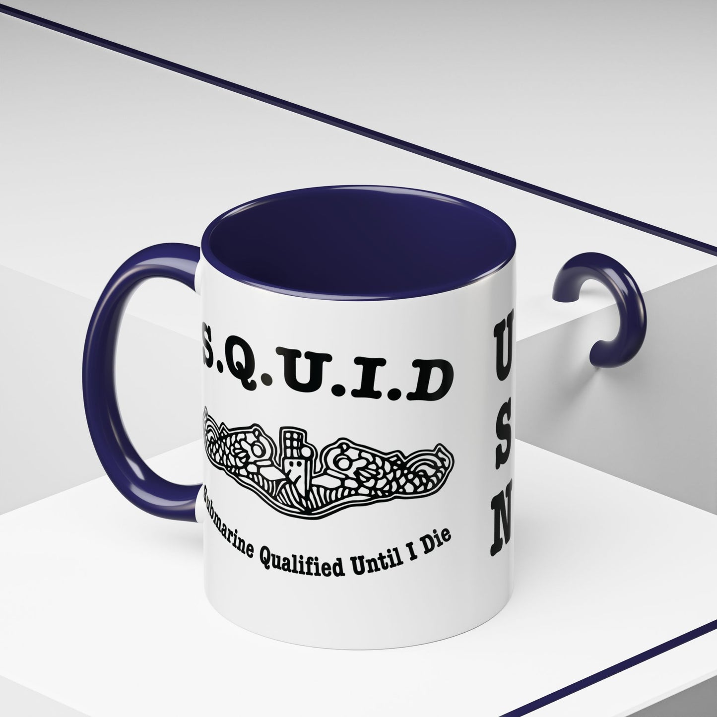 United States Navy S.Q.U.I.D. Submarine Qualified Until I Die Submarine Force Silent Service Accent Coffee Mugs