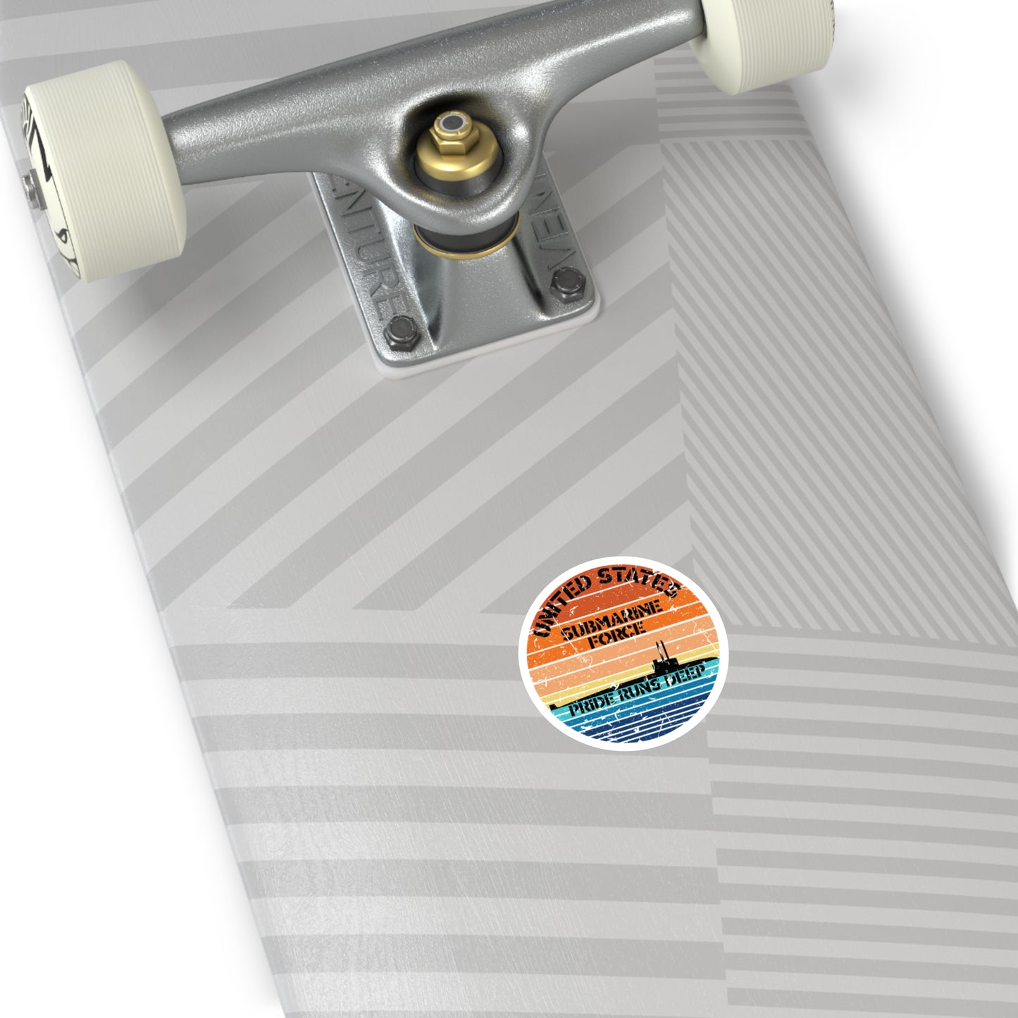 Sunset United States Submarine Force Pride Runs Deep Round Stickers, IndoorOutdoor