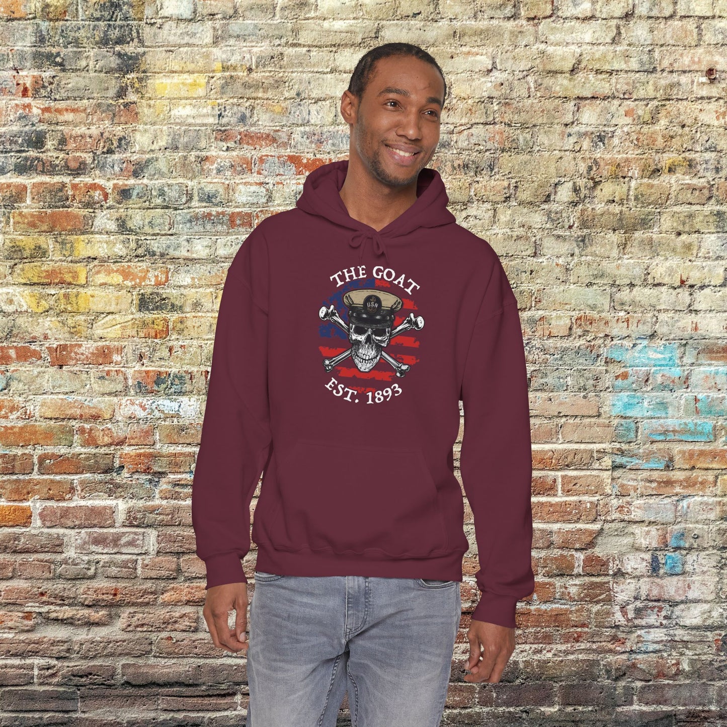 United States Naval CPO Skull Crossbones The Goat Est 1893 Unisex Heavy Blend™ Hooded Sweatshirt