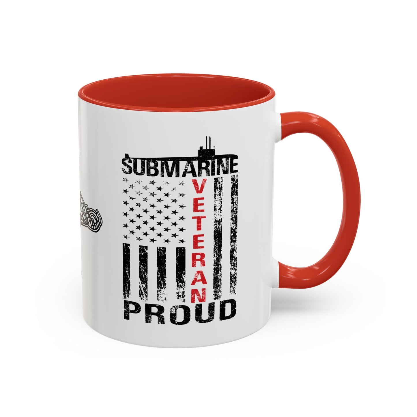 United States Navy Submarine Force Veteran Proud Silent Service USA Distressed Flag Accent Coffee Mugs