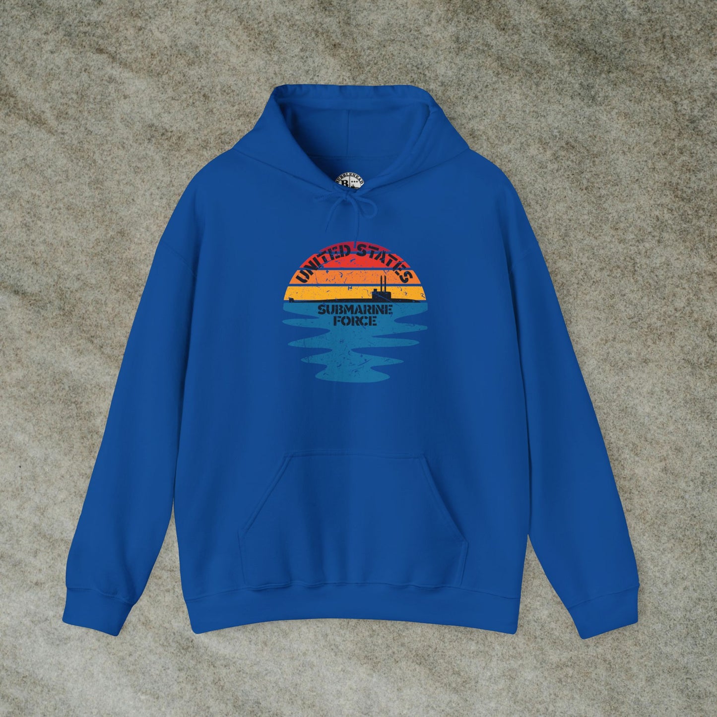 Sunset United States Submarine Force Distressed Half Vintage Unisex Heavy Blend™ Hooded Sweatshirt