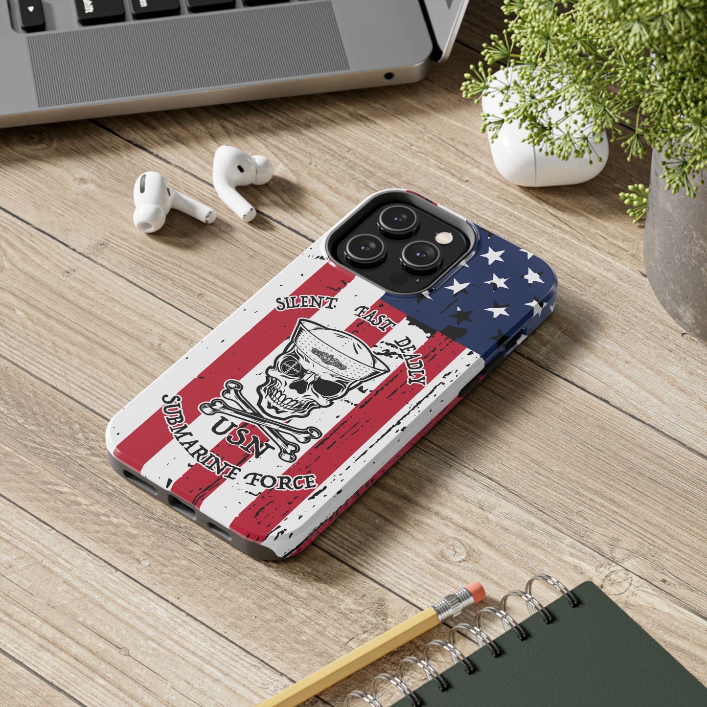 U.S. Submarine Force Skull and Crossbones Sailor Tough iPhone Case