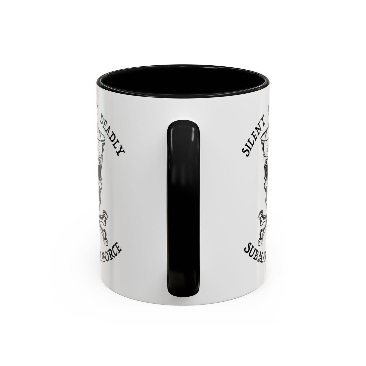 USN Submarine Force Silent Fast Deadly Skull & Crossbones Sailor Accent Coffee Mugs