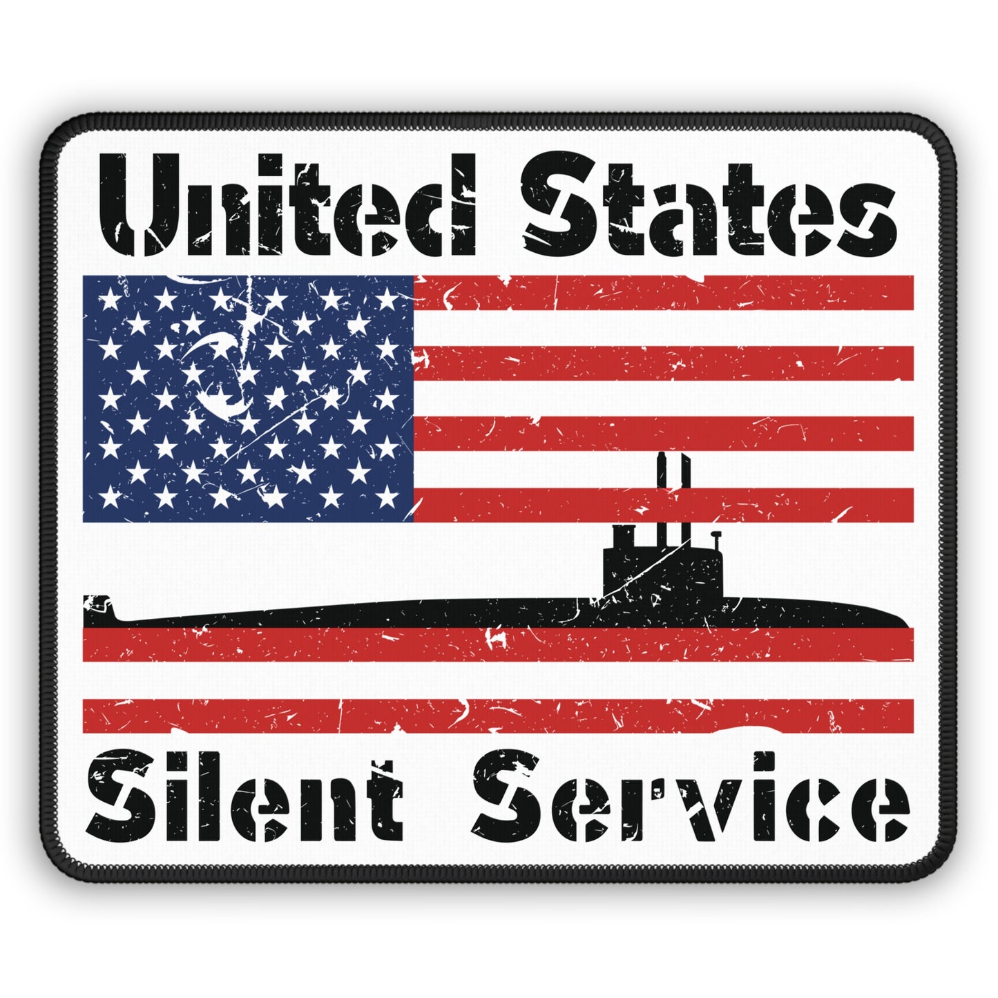 United States Silent Service Distressed Submarine American Flag Gaming Mouse Pad