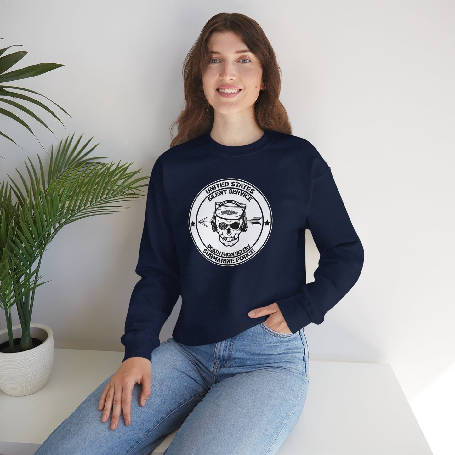United States Submarine Force Silent Service Death From Below Unisex Heavy Blend™ Crewneck Sweatshirt