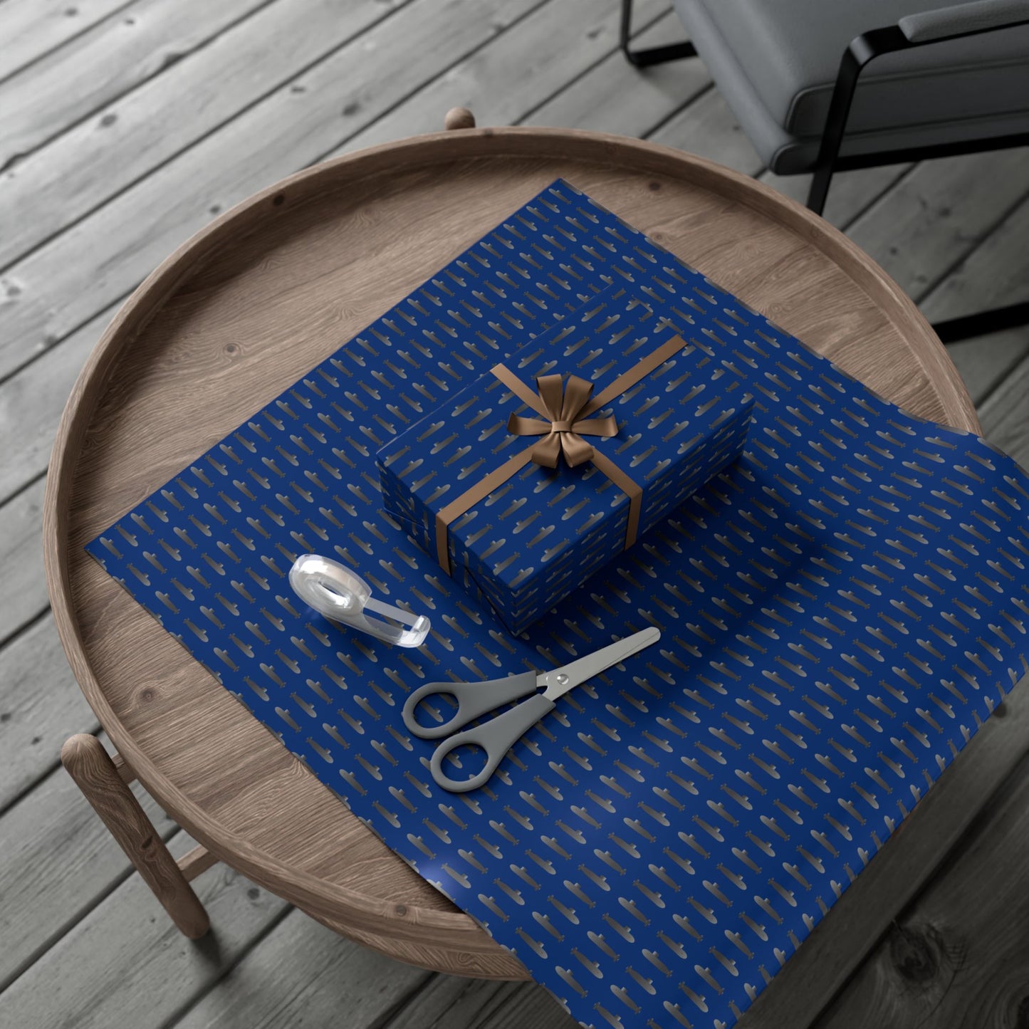 United States Navy Submarine Force Silent Service Gray Mini Submarines Blue Gift Wrap Papers