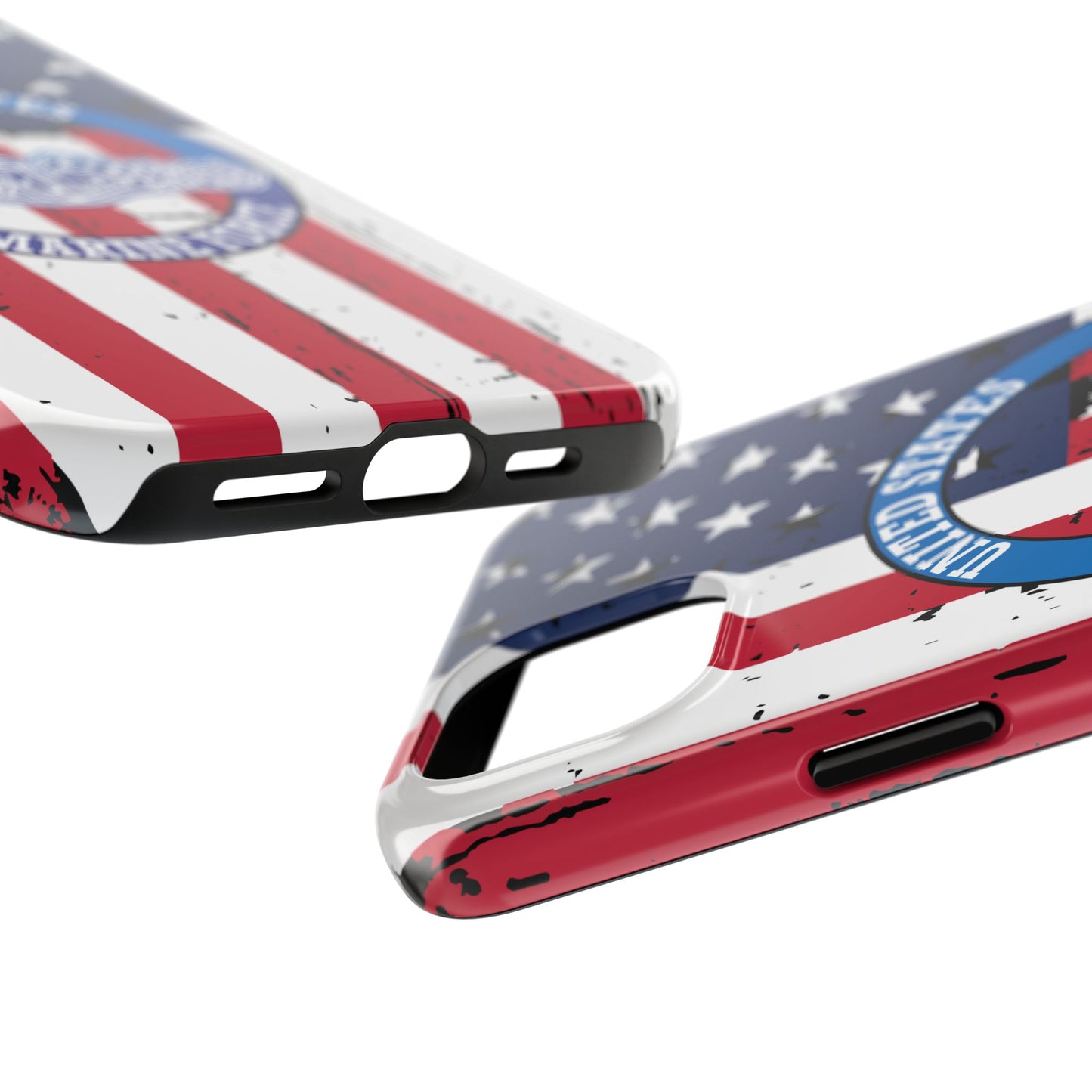 United States Submarine Force Silent Service White Dolphins on American Flag Tough iPhone Case