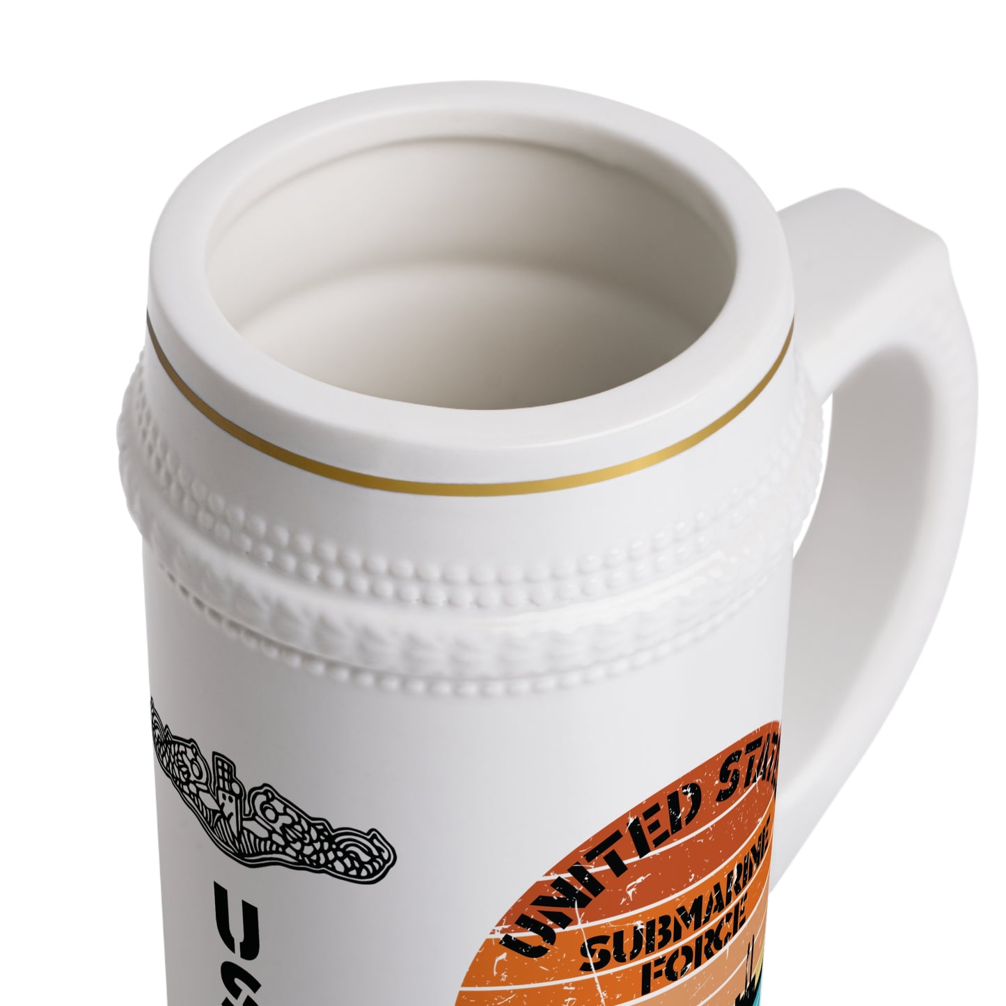 United States Navy Submarine Force Silent Service USN Dolphins Retro Vintage Sunset Distressed Drinking Stein Mug