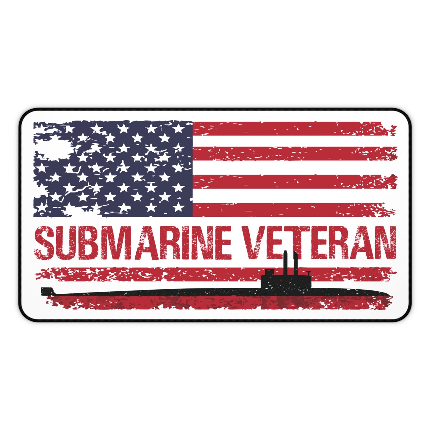 United States Submarine Veteran Distressed USA Flag  Desk Mat