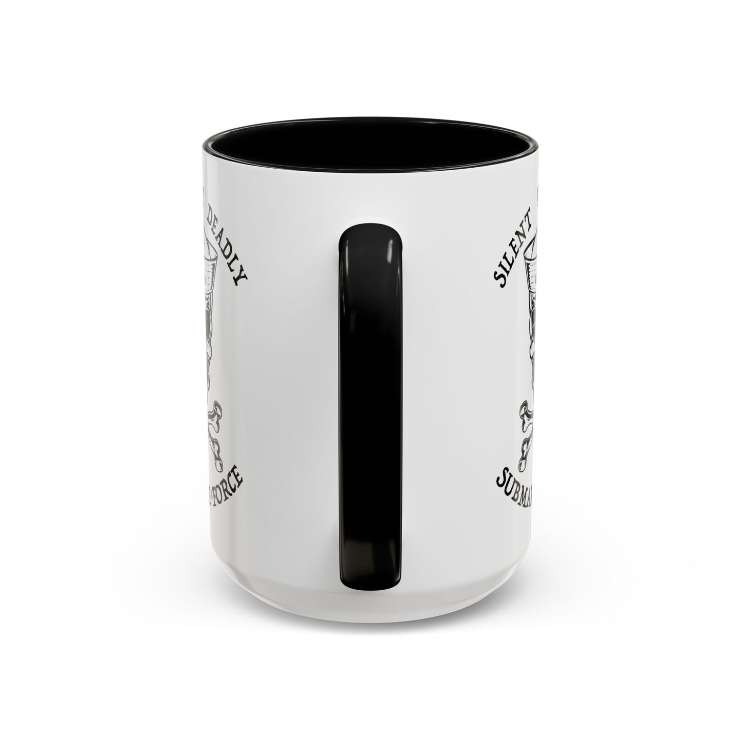 USN Submarine Force Silent Fast Deadly Skull & Crossbones Sailor Accent Coffee Mugs