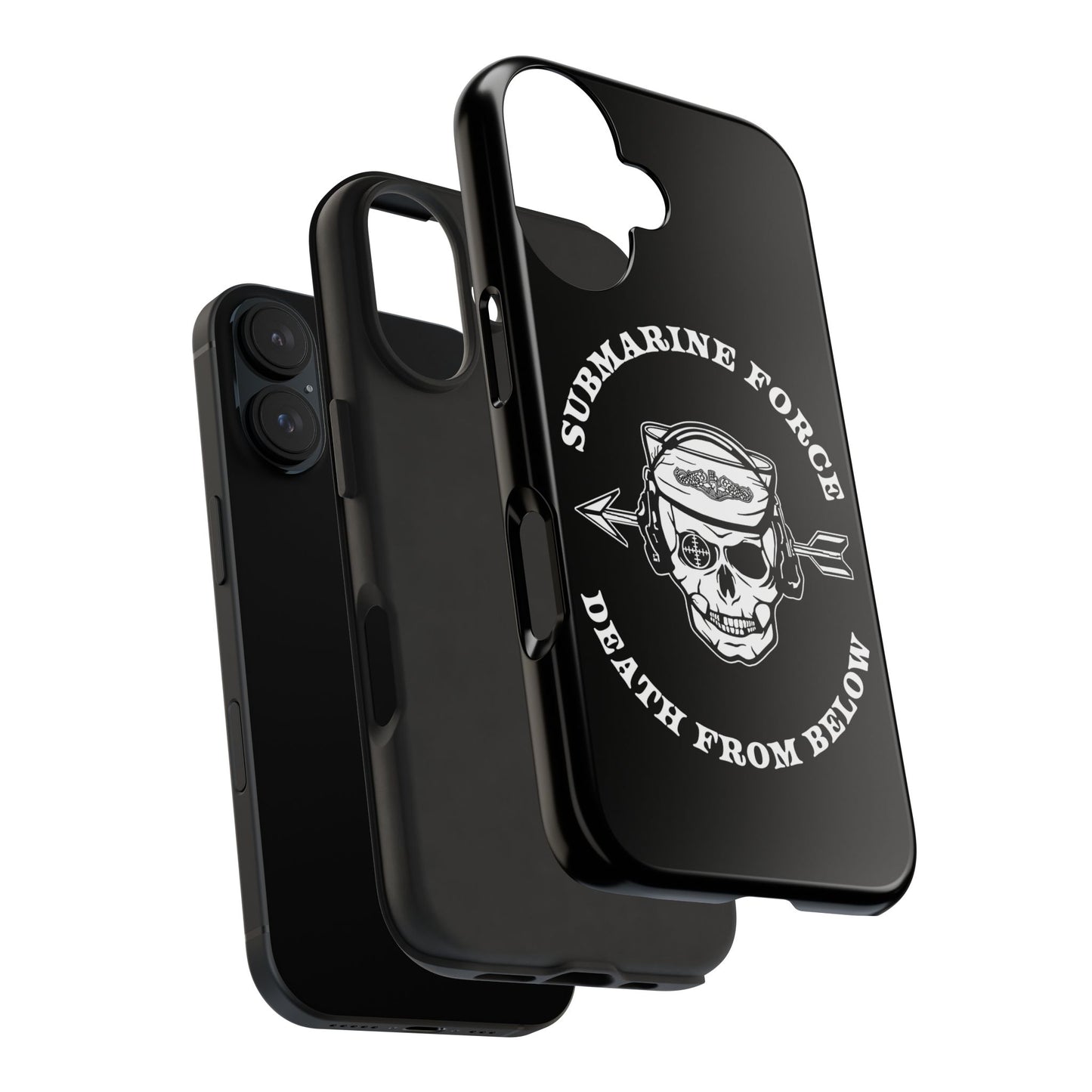 United States Submarine Force Silent Service Death From Below Submarine Sailor Skull Tough Black iPhone Case