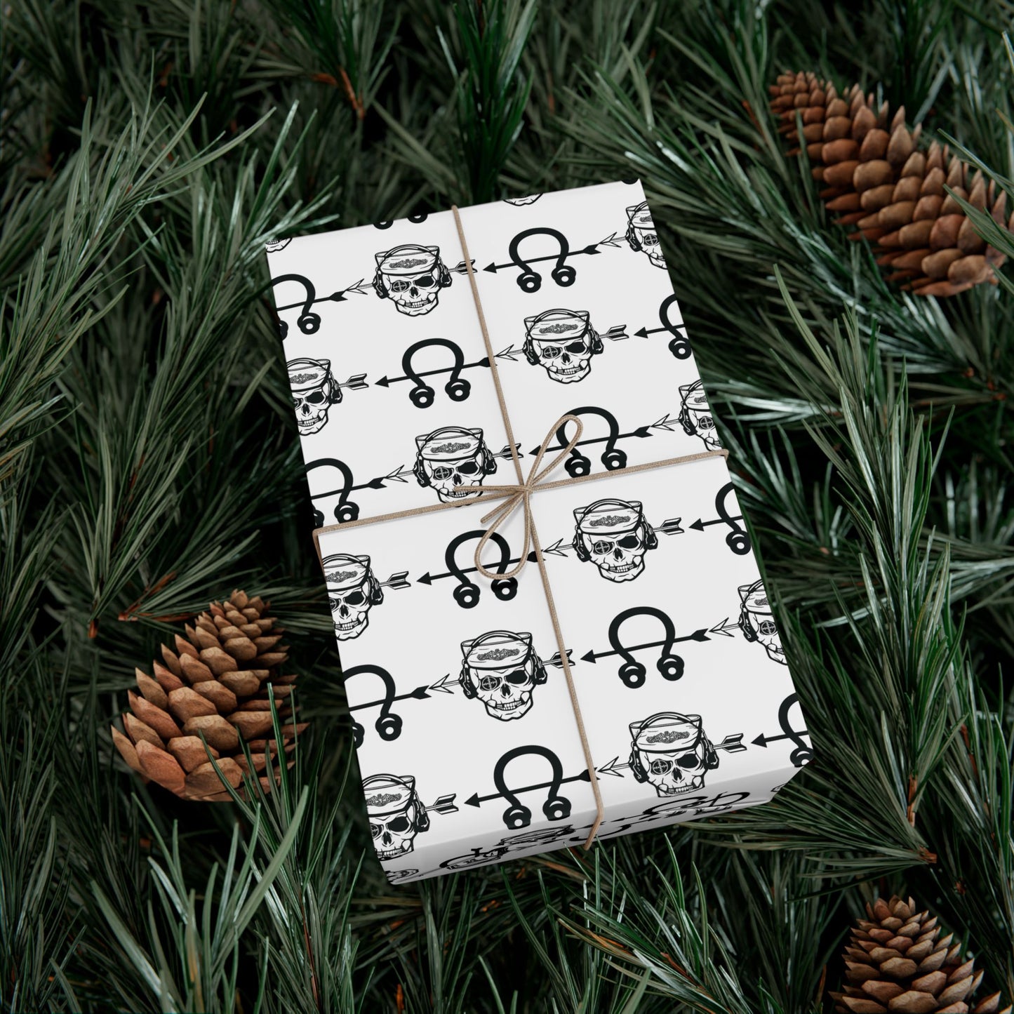 United States Navy Sonar Technician Submarines STS Sailor Skull and Insignia White Gift Wrap Papers