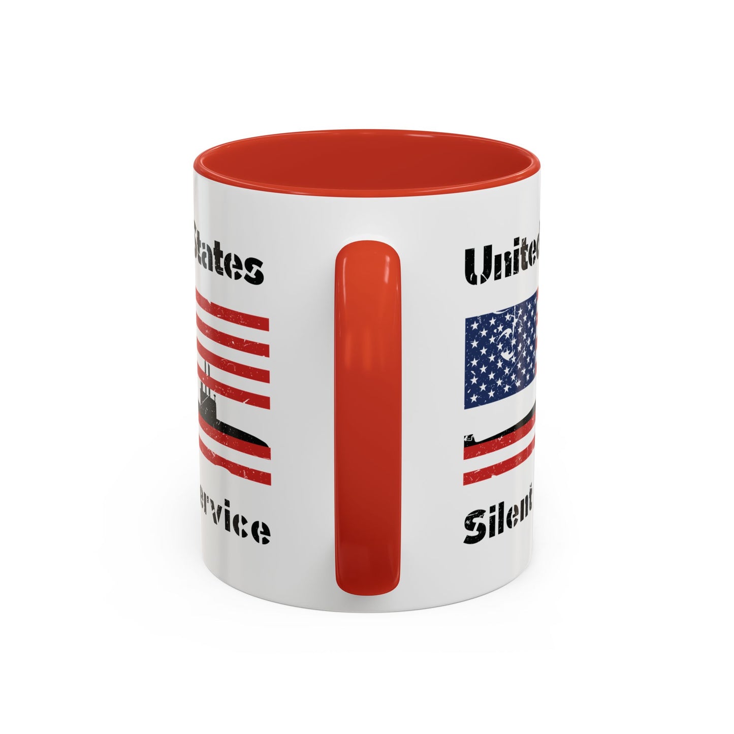 United States Navy Submarine Force Silent Service Distressed American Flag Accent Coffee Mugs