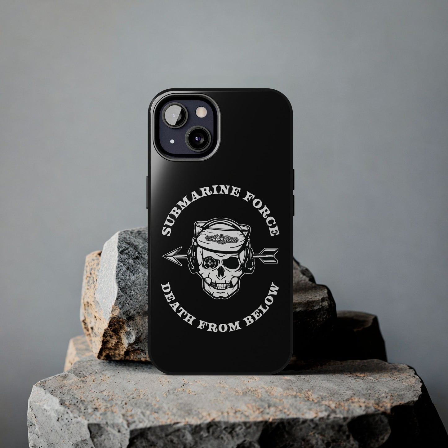 United States Submarine Force Silent Service Death From Below Submarine Sailor Skull Tough Black iPhone Case