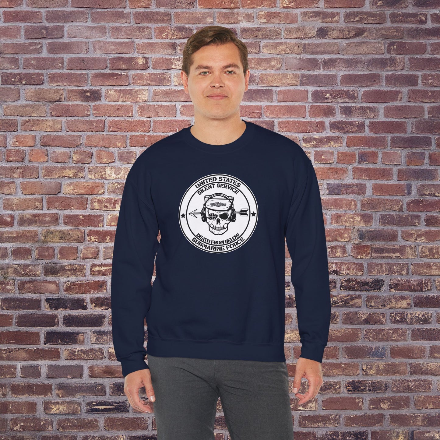 United States Submarine Force Silent Service Death From Below Unisex Heavy Blend™ Crewneck Sweatshirt
