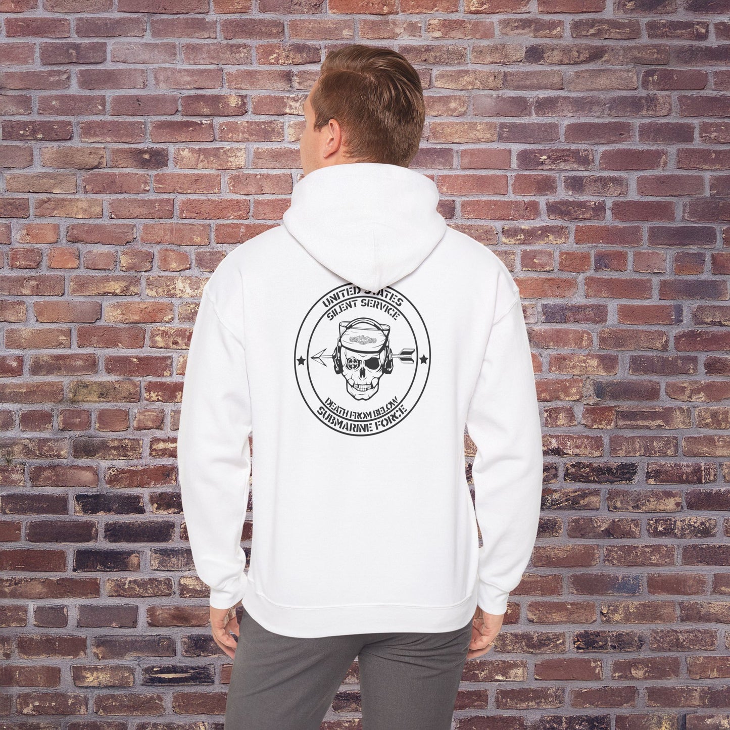 United States Submarine Force Dolphins Silent Service Death From Below Unisex Heavy Blend™ Hooded Sweatshirt