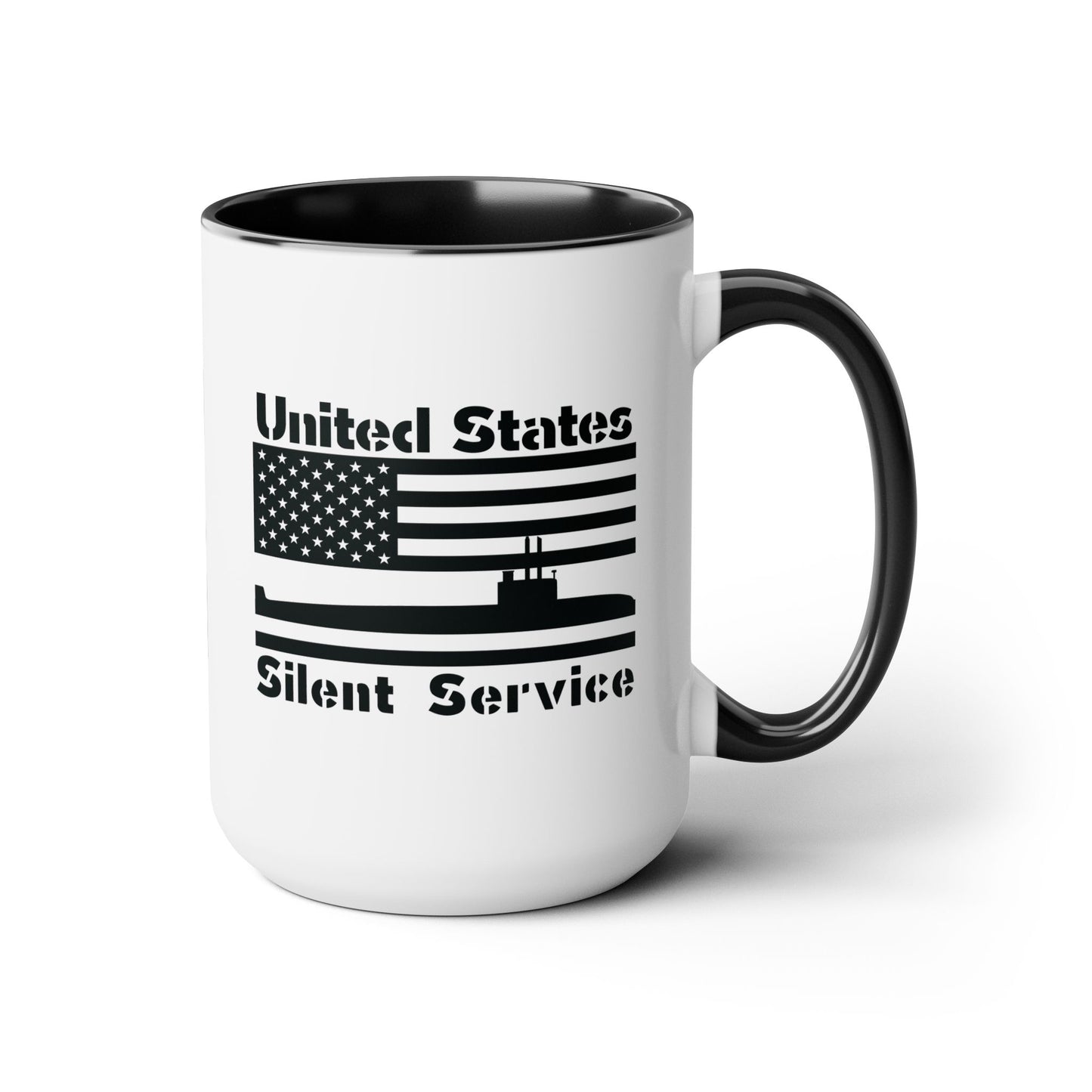 United States Navy Submarine Force Silent Service USA Flag Blackout Accent Coffee Mugs