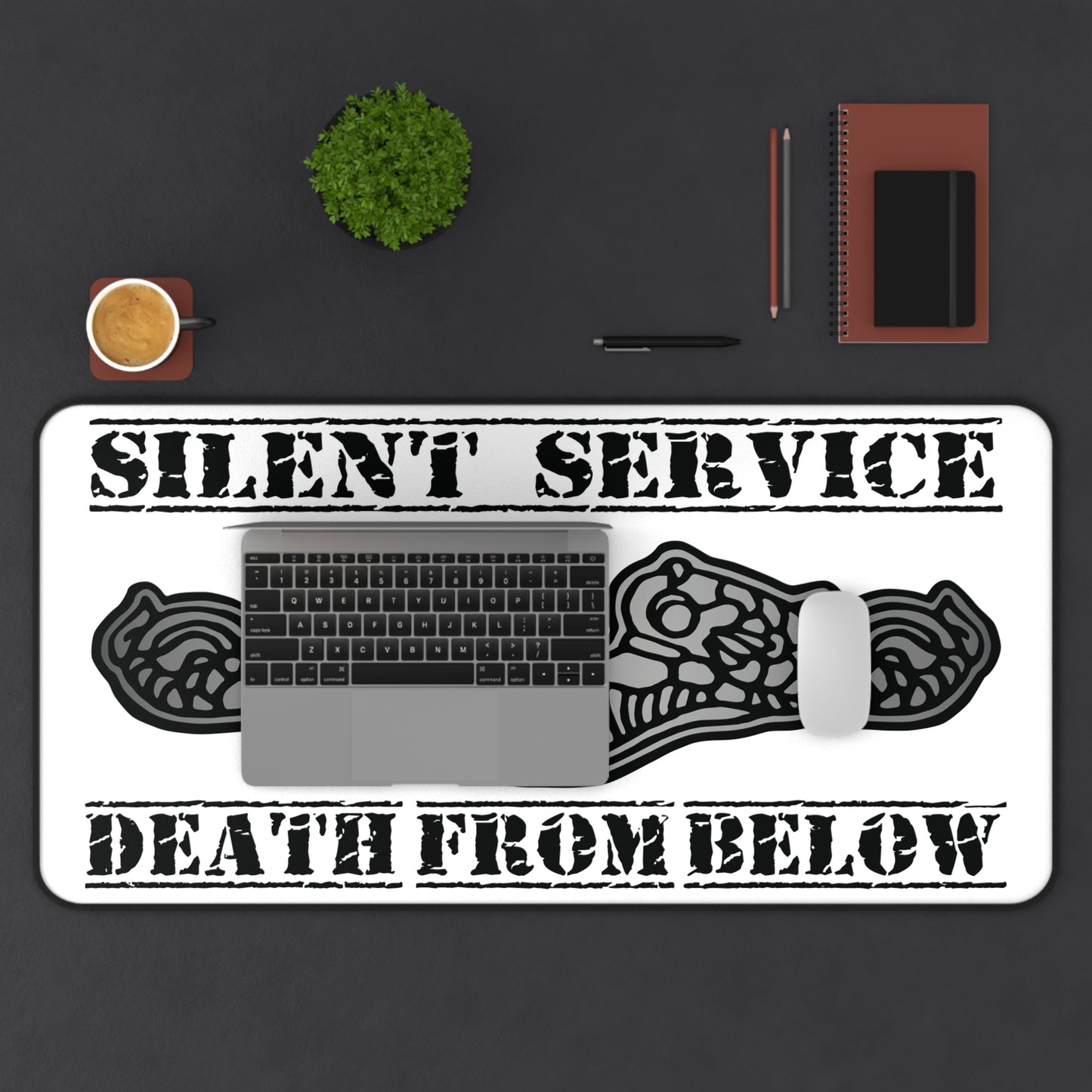 US Submarine Force Silver Dolphins Silent Service Death From Below Desk Mat