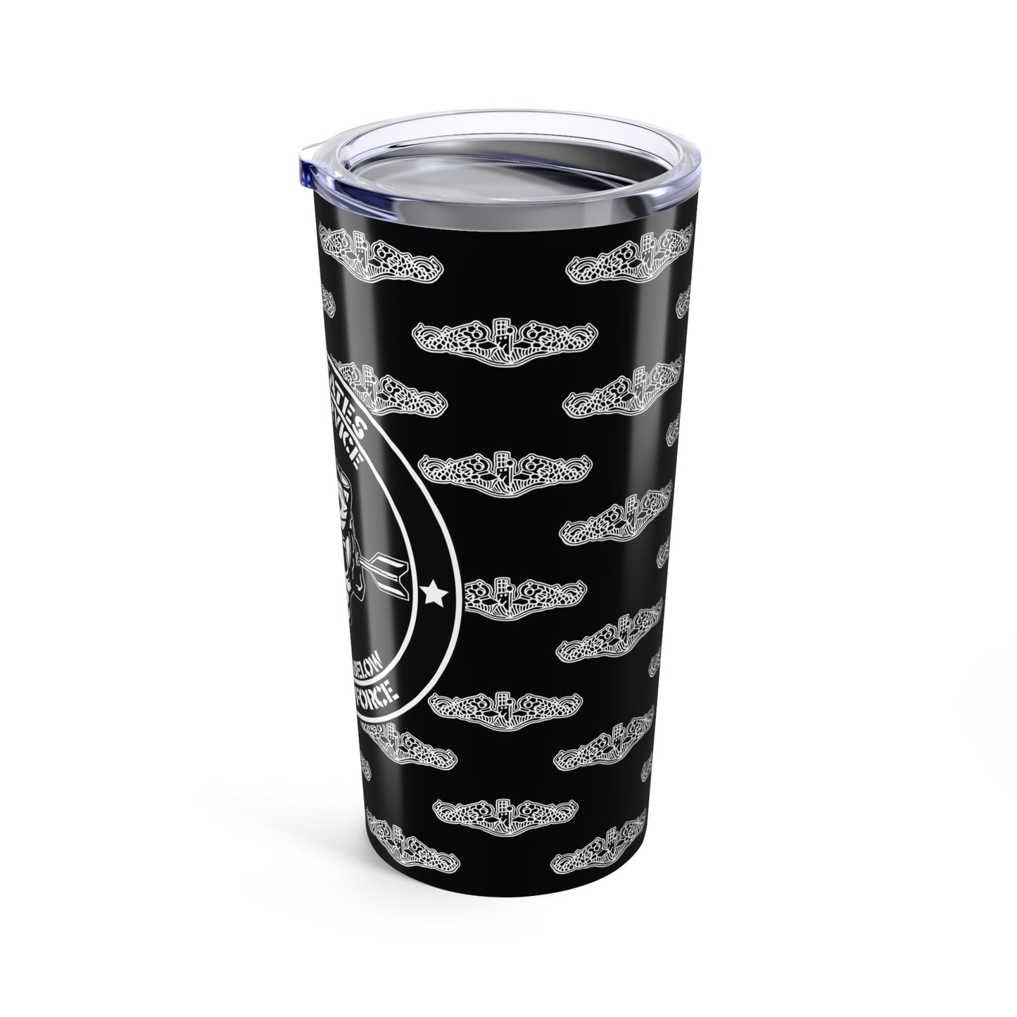 U.S. Submarine Force Silent Service Death From Below Dolphins Black Stainless Steel Tumbler 20oz