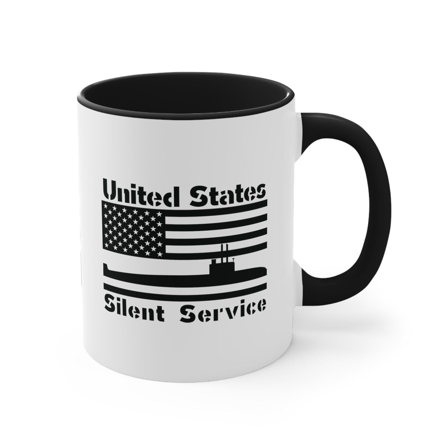 United States Navy Submarine Force Silent Service USA Flag Blackout Accent Coffee Mugs