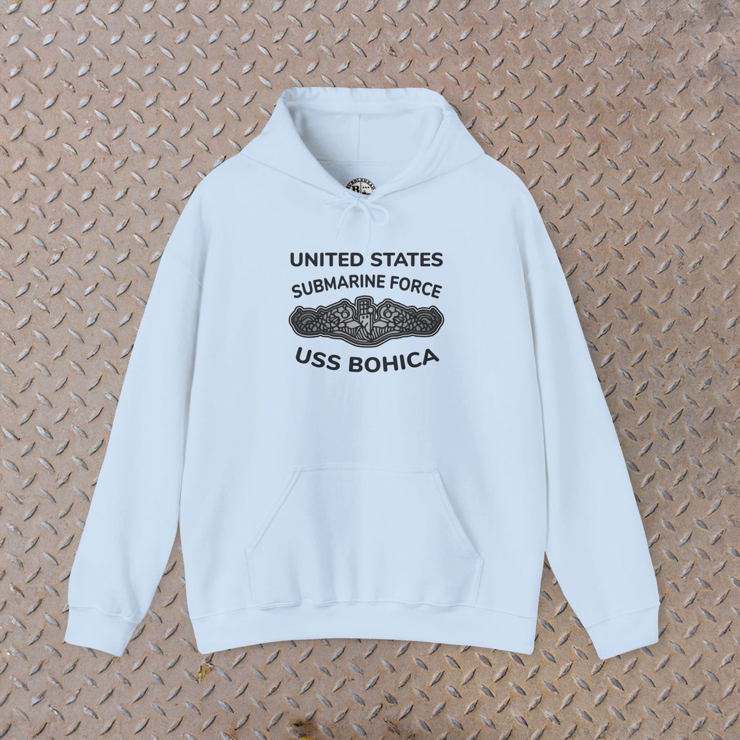 United States Submarine Force USS BOHICA Silver Dolphins Unisex Heavy Blend™ Hooded Sweatshirt