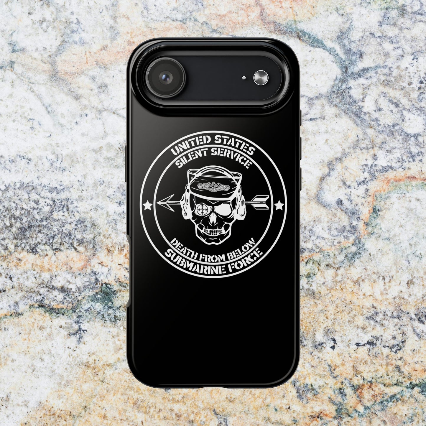 U.S. Submarine Force Silent Service Death From Below Sailor Skull Tough iPhone Case