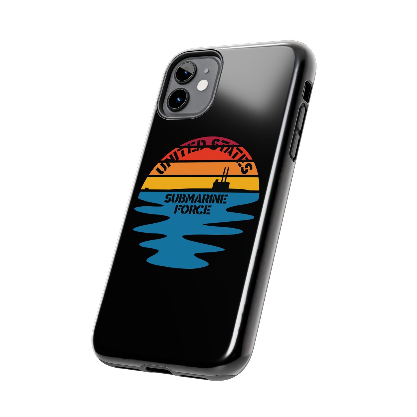 Sunset United States Submarine Force Half Moon Black Tough iPhone Case