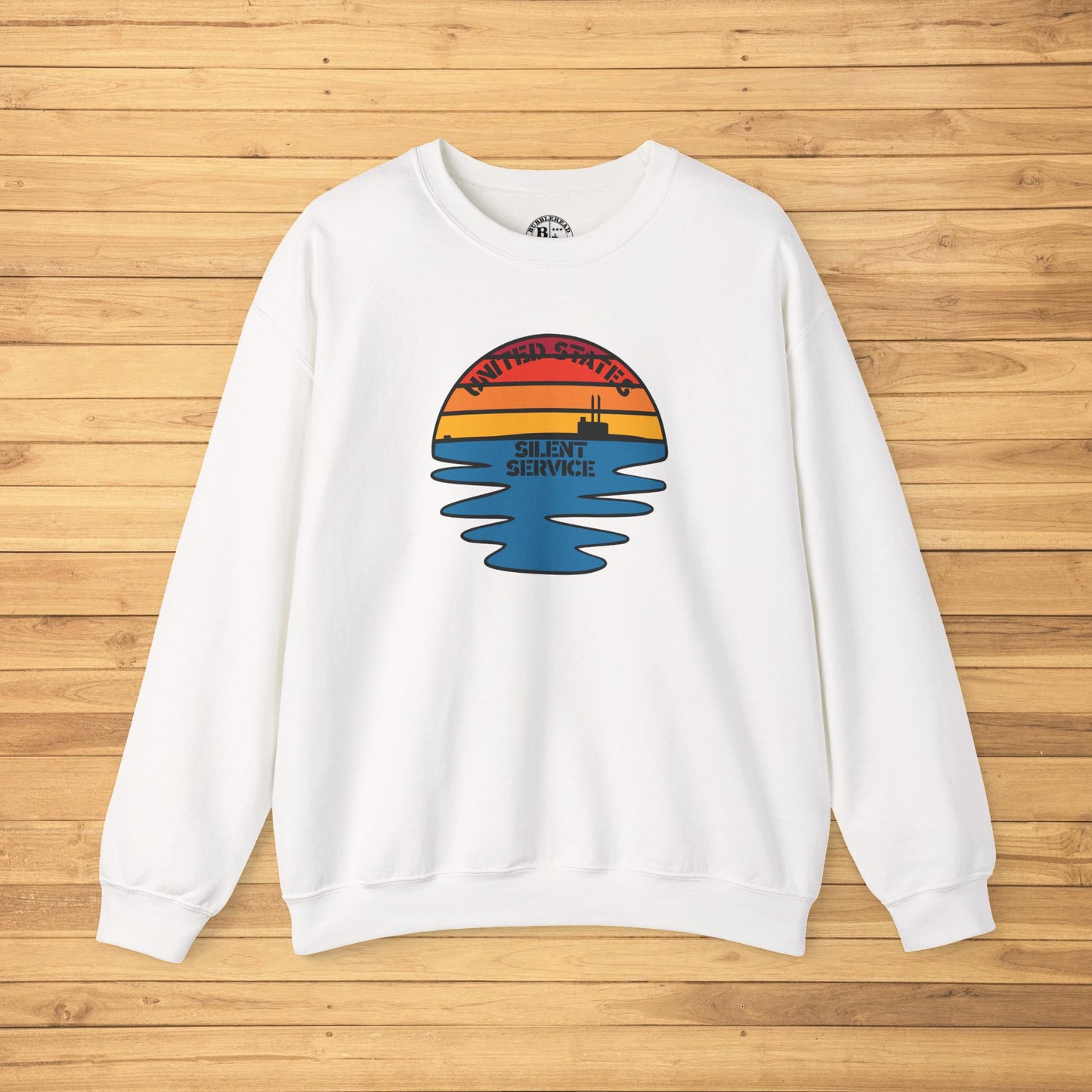 Sunset United States Navy Submarine Force Silent Service Vintage Mk2 Unisex Heavy Blend™ Crewneck Sweatshirt