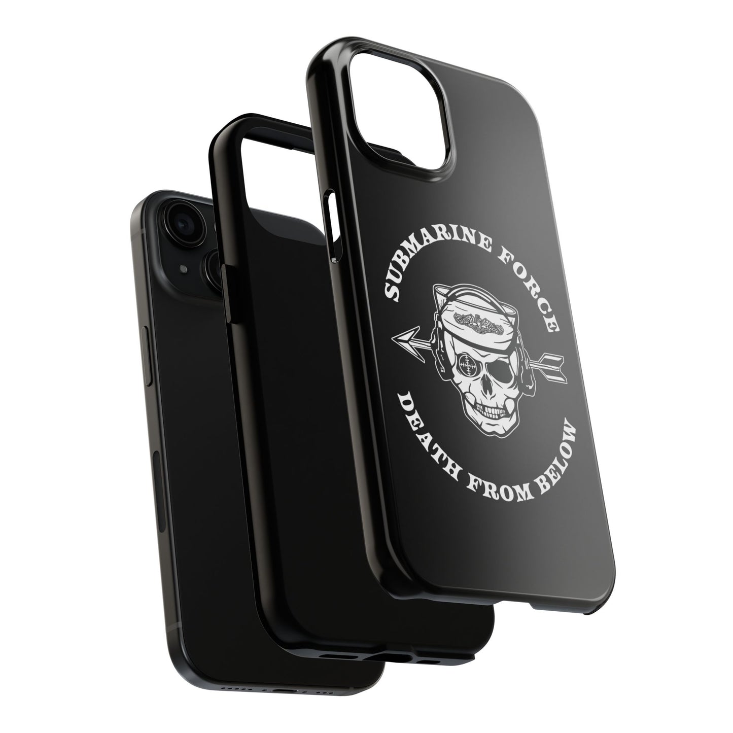 United States Submarine Force Silent Service Death From Below Submarine Sailor Skull Tough Black iPhone Case