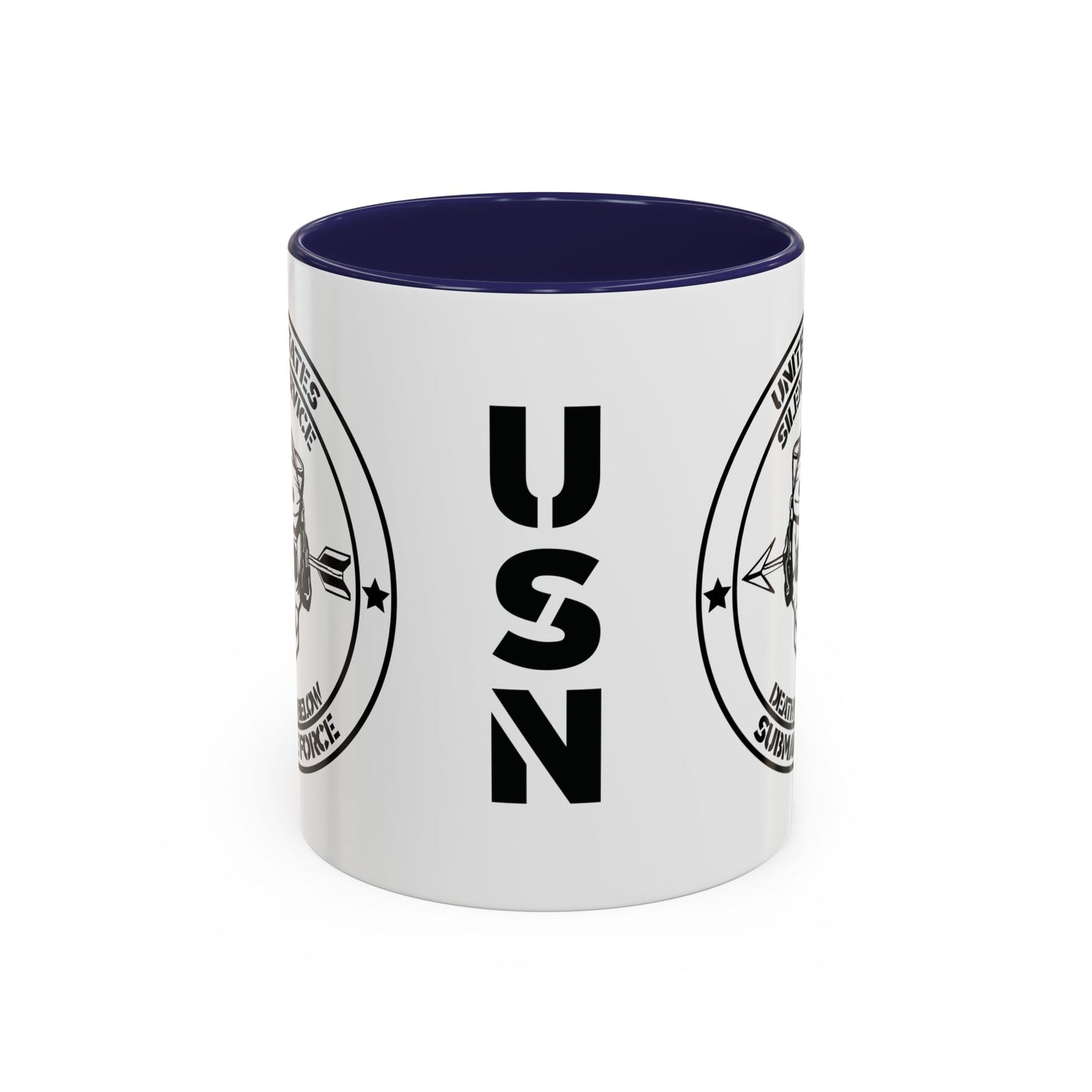 US Navy Submarine Force Silent Service Death From Below Sailor Skull Accent Coffee Mug