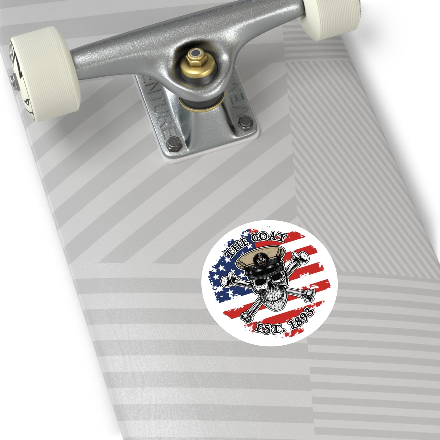 US Naval The Goat Senior Chief Skull & Crossbones Est. 1893 CPO Pride Military Veteran Round Sticker