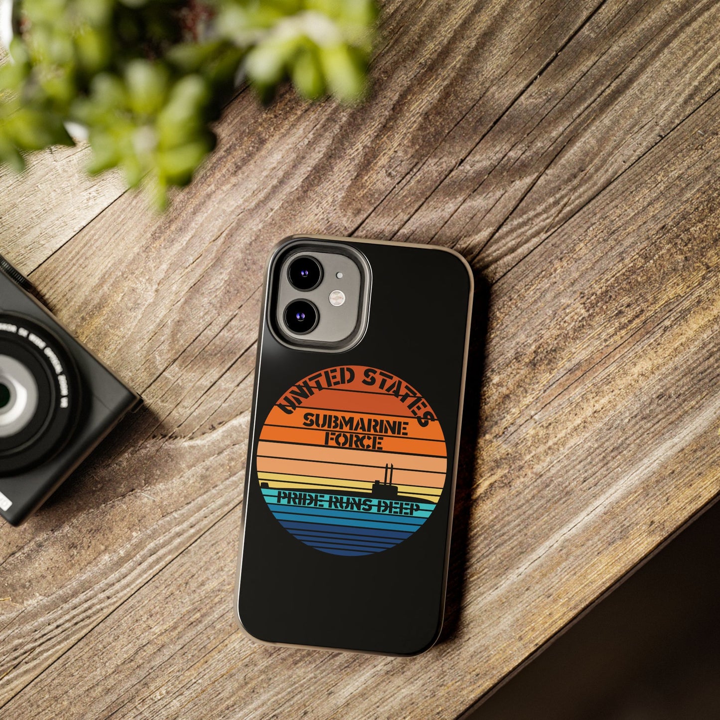 Sunset United States Submarine Force Pride Runs Deep Black Tough iPhone Case