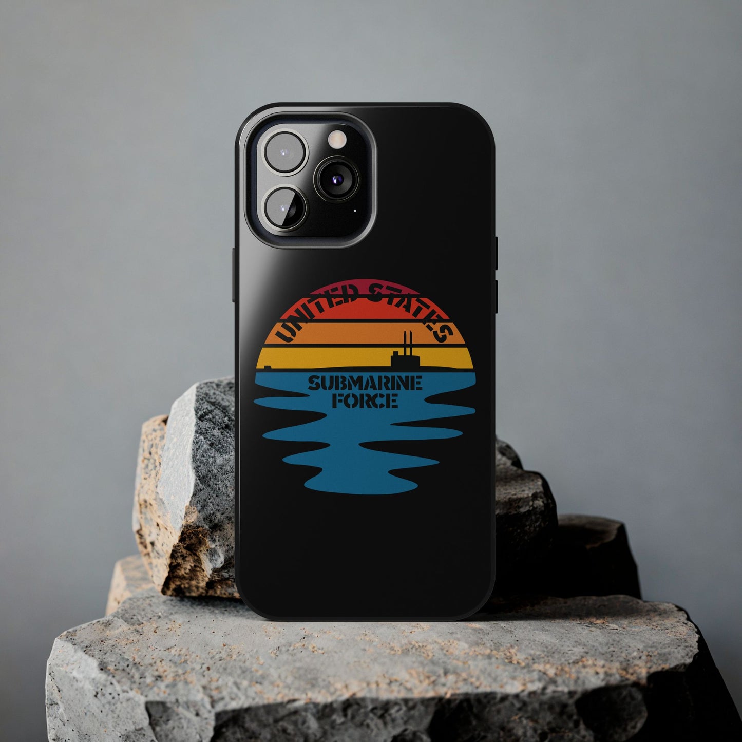 Sunset United States Submarine Force Half Moon Black Tough iPhone Case
