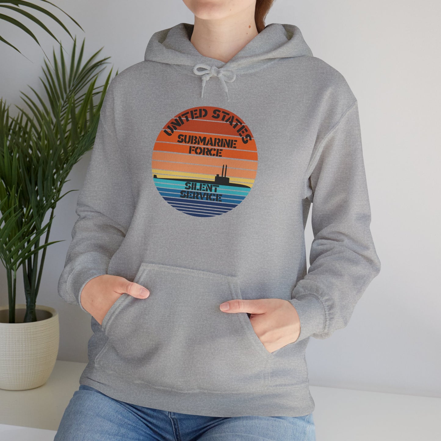 Sunset United States Submarine Force Silent Service Vintage Unisex Heavy Blend™ Hooded Sweatshirt