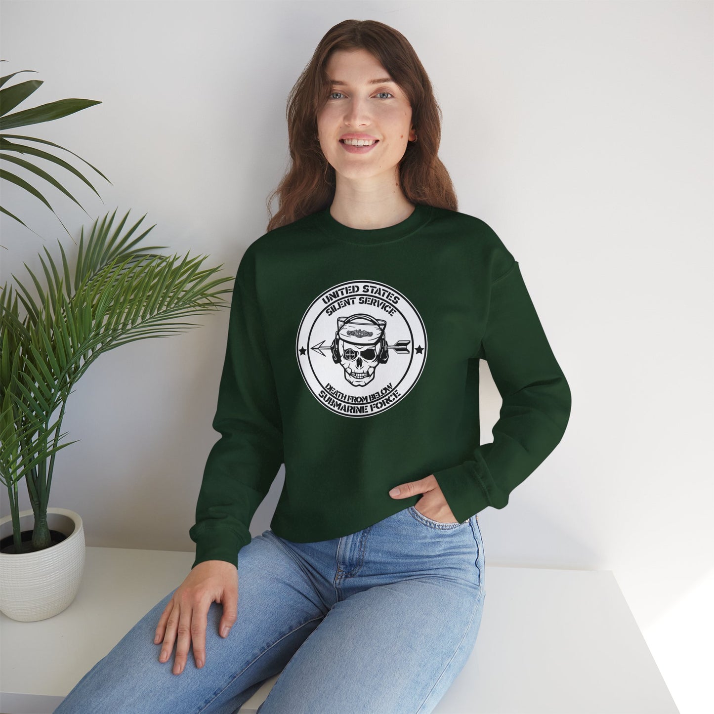 United States Submarine Force Silent Service Death From Below Unisex Heavy Blend™ Crewneck Sweatshirt