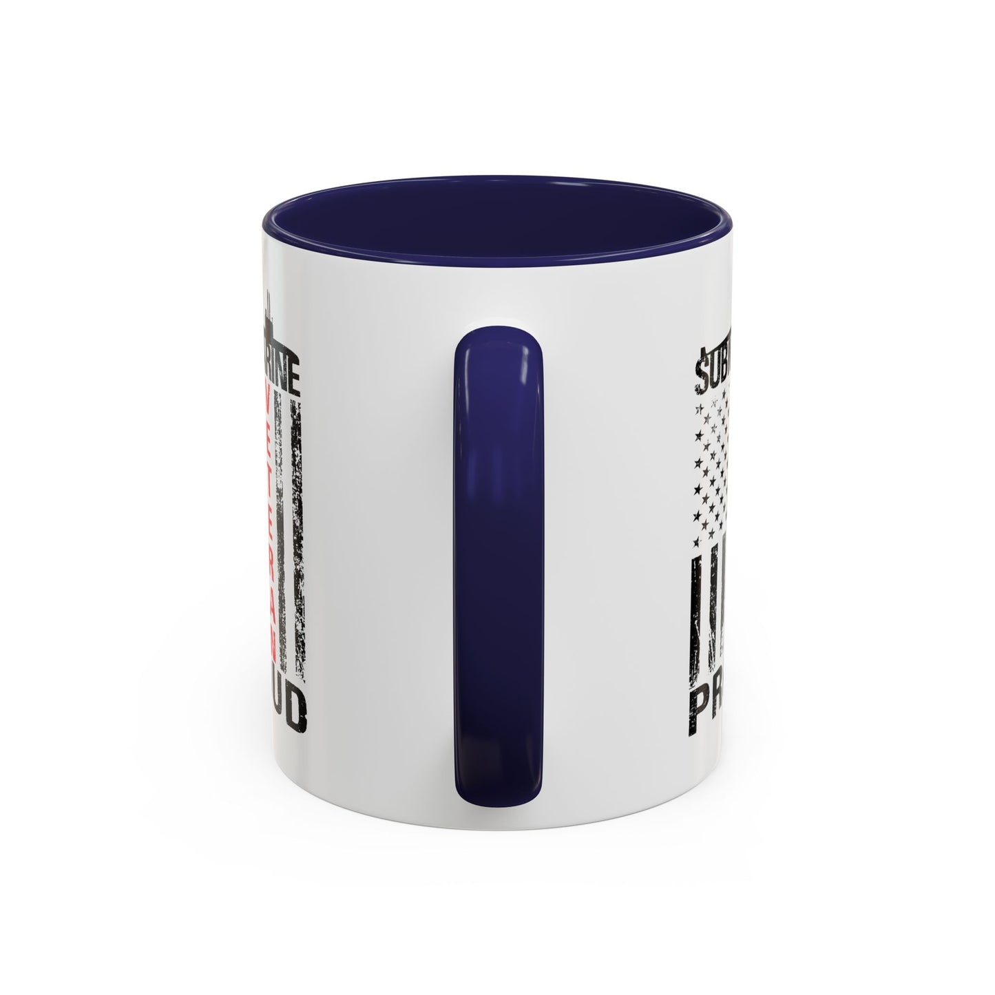 United States Navy Submarine Force Veteran Proud Silent Service USA Distressed Flag Accent Coffee Mugs