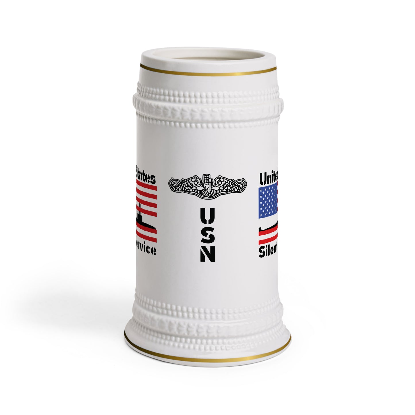 United States Silent Service Submarine Force USA Flag Beer Stein Mug