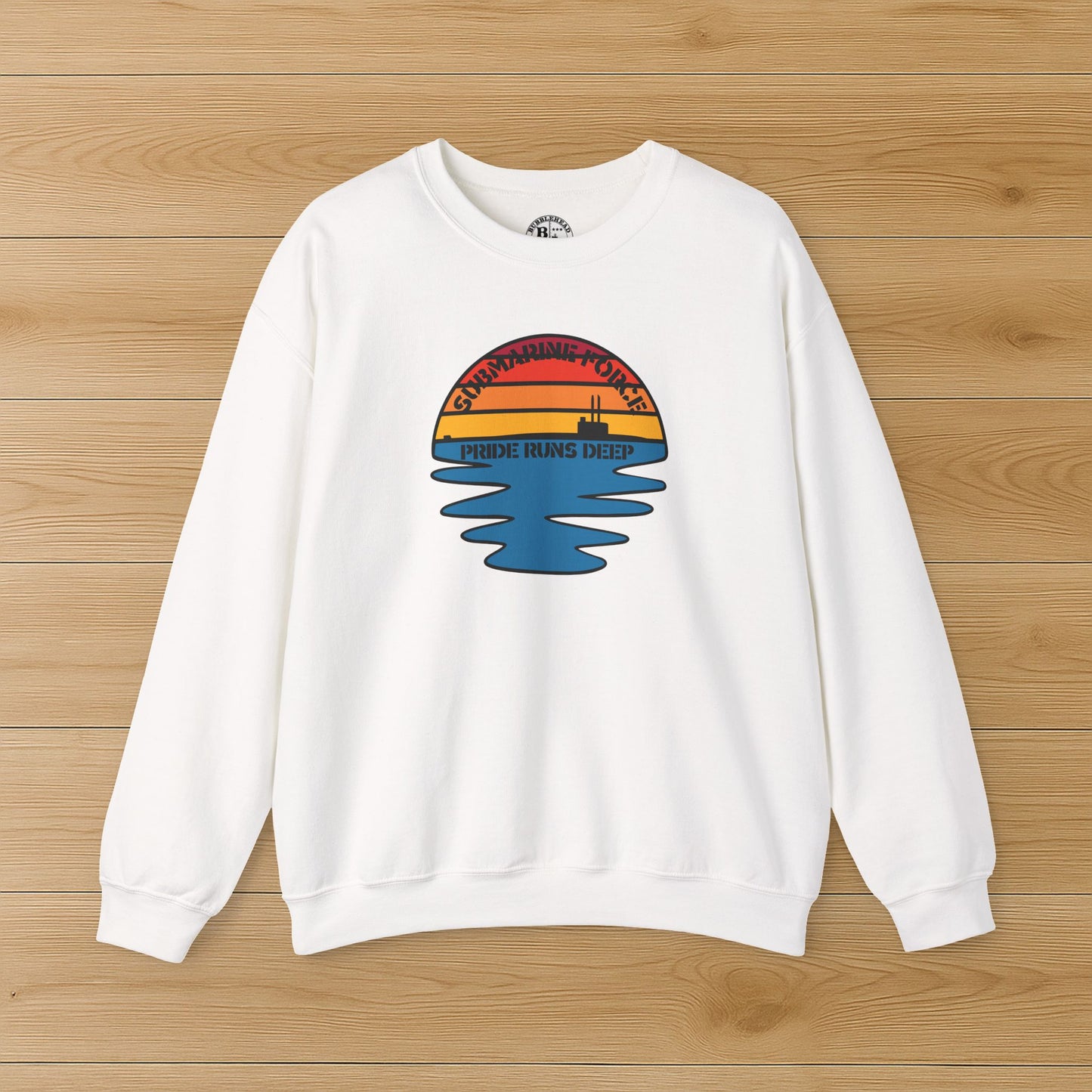 Sunset United States Navy Submarine Force Pride Runs Deep Vintage Mk2 Unisex Heavy Blend™ Crewneck Sweatshirt