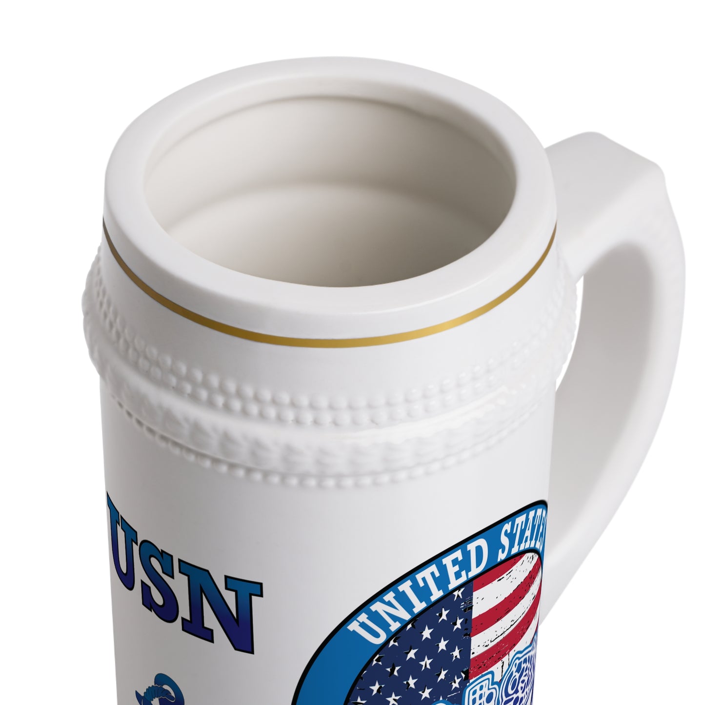 United States Navy Submarine Force Silent Service Silver Dolphins Drinking Stein Mug