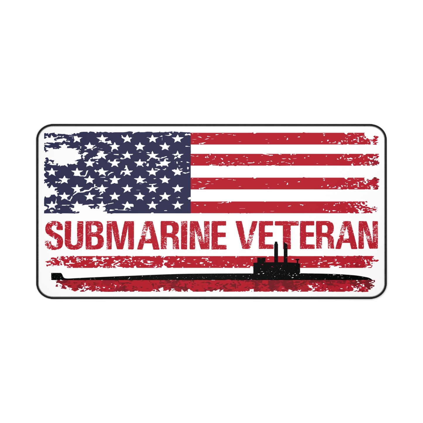 United States Submarine Veteran Distressed USA Flag  Desk Mat