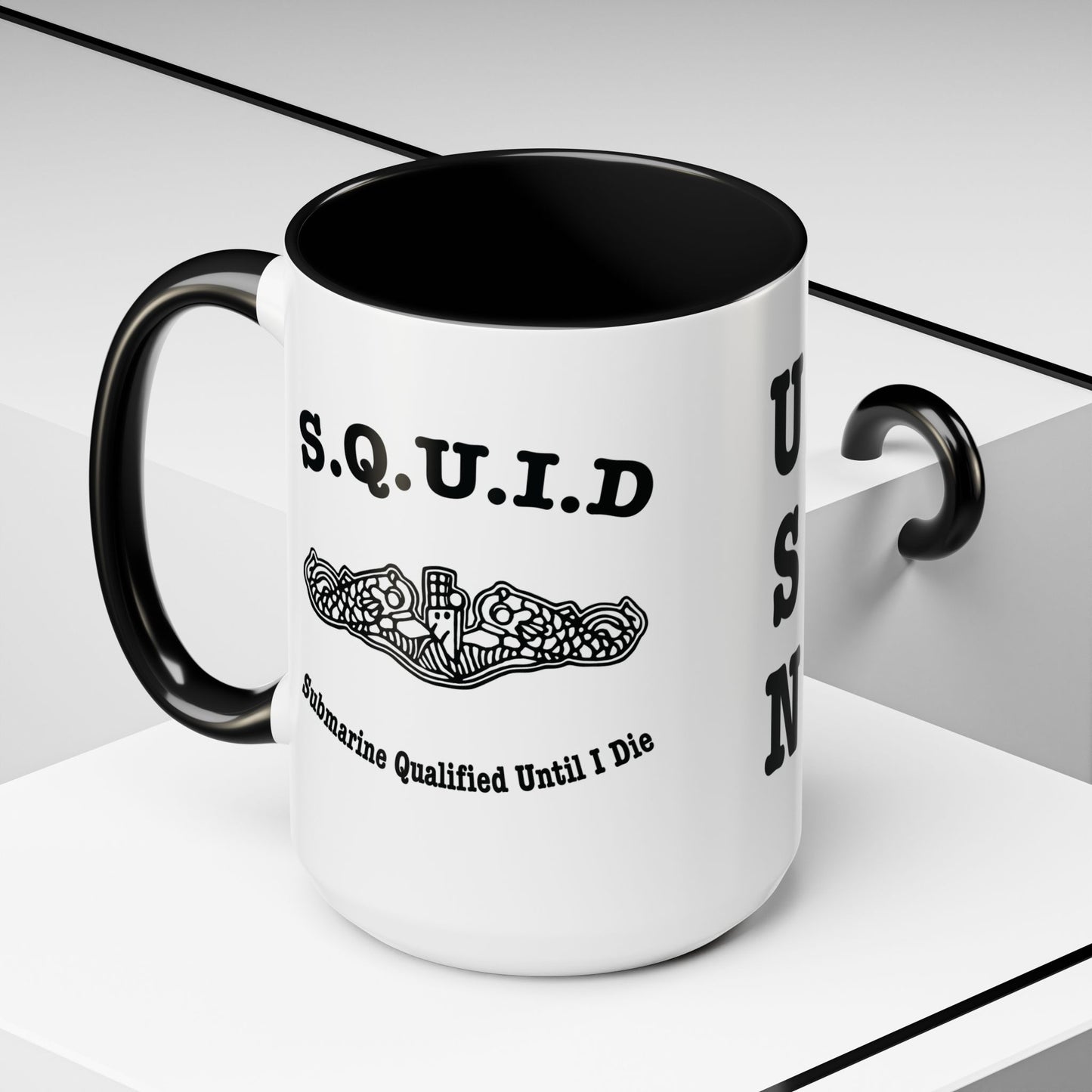 United States Navy S.Q.U.I.D. Submarine Qualified Until I Die Submarine Force Silent Service Accent Coffee Mugs