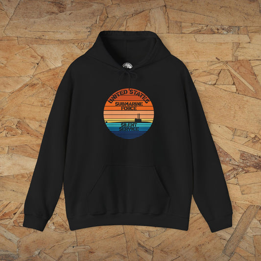 Sunset United States Submarine Force Silent Service Vintage Unisex Heavy Blend™ Hooded Sweatshirt