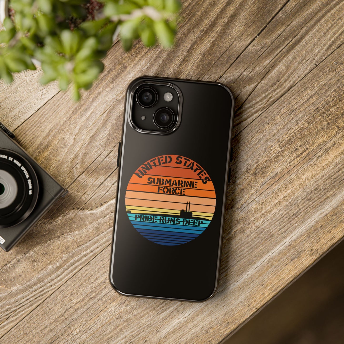 Sunset United States Submarine Force Pride Runs Deep Black Tough iPhone Case