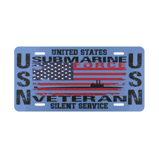 United States Navy Submarine Force Veteran Silent Service USA Flag Vanity License Plate